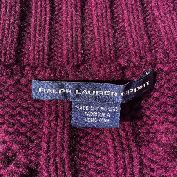 Ralph Lauren Cashmere Wool Cable Knit High Neck Sweater - Picture 3 of 4